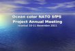 Ocean color NATO SfPS  Project Annual Meeting Istanbul 10-11 November 2011