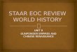 STAAR EOC REVIEW WORLD HISTORY