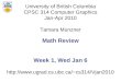 Math Review Week 1, Wed Jan 6