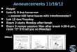 Announcements 11/16/12