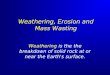 Weathering, Erosion and Mass Wasting