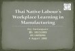 Thai Native Labourâ€™s Workplace Learning in Manufacturing