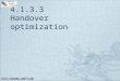 4.1.3.3 Handover optimization