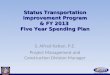 Status  Transportation Improvement Program & FY 2013  Five Year Spending Plan
