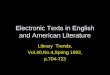 Electronic Texts in English and American Literature