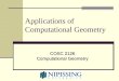 Applications of Computational Geometry