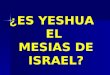 ¿ ES YESHUA   EL  MESIAS DE ISRAEL?
