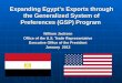 Expanding Egypt’s Exports through the Generalized System of Preferences (GSP) Program