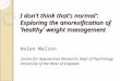 I don't think that's normal':  Exploring the  anorexification  of 'healthy' weight management