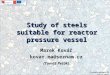 Study of steels suitable for reactor pressure vessel
