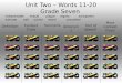 Unit  Two – Words  11-20 Grade Seven