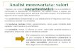 Analisi monovariata: valori caratteristici