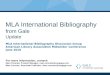 MLA International Bibliography from Gale Update