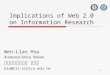 Implications of Web 2.0 on Information Research