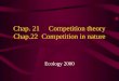 Chap. 21     Competition theory Chap.22  Competition in nature