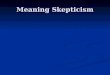Meaning  Skepticism