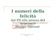 I numeri della felicità dal Pil alla misura del benessere Donato Speroni