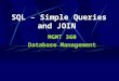 SQL – Simple Queries and JOIN