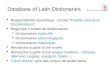 Database of  Latin Dictionaries