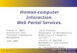 Human-computer Interaction. Web Portal Services