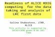 Readiness of ALICE RDIG computing  for the data taking and analysis of LHC first data