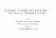 CLIMATE CHANGE MITIGATION - THE ROLE OF RENEWABLE ENERGY