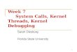 Week 7 System Calls, Kernel Threads, Kernel Debugging