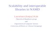 Scalability and interoperable libraries in NAMD