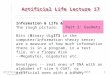 Artificial Life Lecture 17