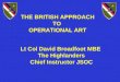 THE BRITISH APPROACH TO  OPERATIONAL ART
