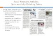 Auto Feature Articles  Successfully Driving Sales