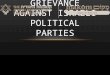 Grievance against Israeli Political  Parties