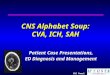 CNS Alphabet Soup: CVA, ICH, SAH Patient Case Presentations,  ED Diagnosis and Management