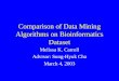Comparison of Data Mining Algorithms on Bioinformatics Dataset