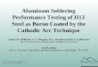 Aluminum Soldering Performance Testing of H13 Steel as Boron Coated by the Cathodic Arc Technique