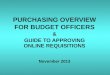PURCHASING OVERVIEW FOR BUDGET OFFICERS