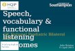 Speech, vocabulary & functional listening outcomes