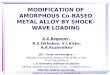 MODIFICATION OF AMORPHOUS Co-BASED METAL ALLOY BY SHOCK-WAVE LOADING