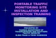 PORTABLE TRAFFIC MONITORING SITE INSTALLATION AND INSPECTION TRAINING