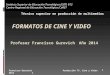 FORMATOS DE CINE Y VIDEO Profesor Francisco Gurovich Año 2014