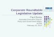 Corporate Roundtable Legislative Update
