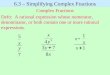6.3 – Simplifying Complex Fractions