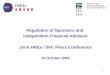 Regulation of Sponsors and  Independent Financial Advisers Joint HKEx / SFC Press Conference