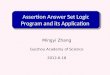 Assertion Answer Set Logic Program and its Application