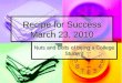 Recipe for Success March 23, 2010