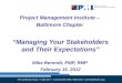 Project Management Institute –  Baltimore Chapter