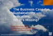 The Business Case for Sustainability Indicators:  What’s Missing?