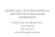 ORDER 450.1 ENVIRONMENTAL PROTECTION PROGRAM WORKSHOP