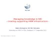 Managing knowledge in NSI - creating supporting HRM infrastructure -
