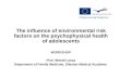 The influence of environmental risk factors on the psychophysical health of adolescents WORKSHOP